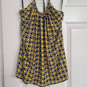 BCX Yellow and Black Geometric Camisole